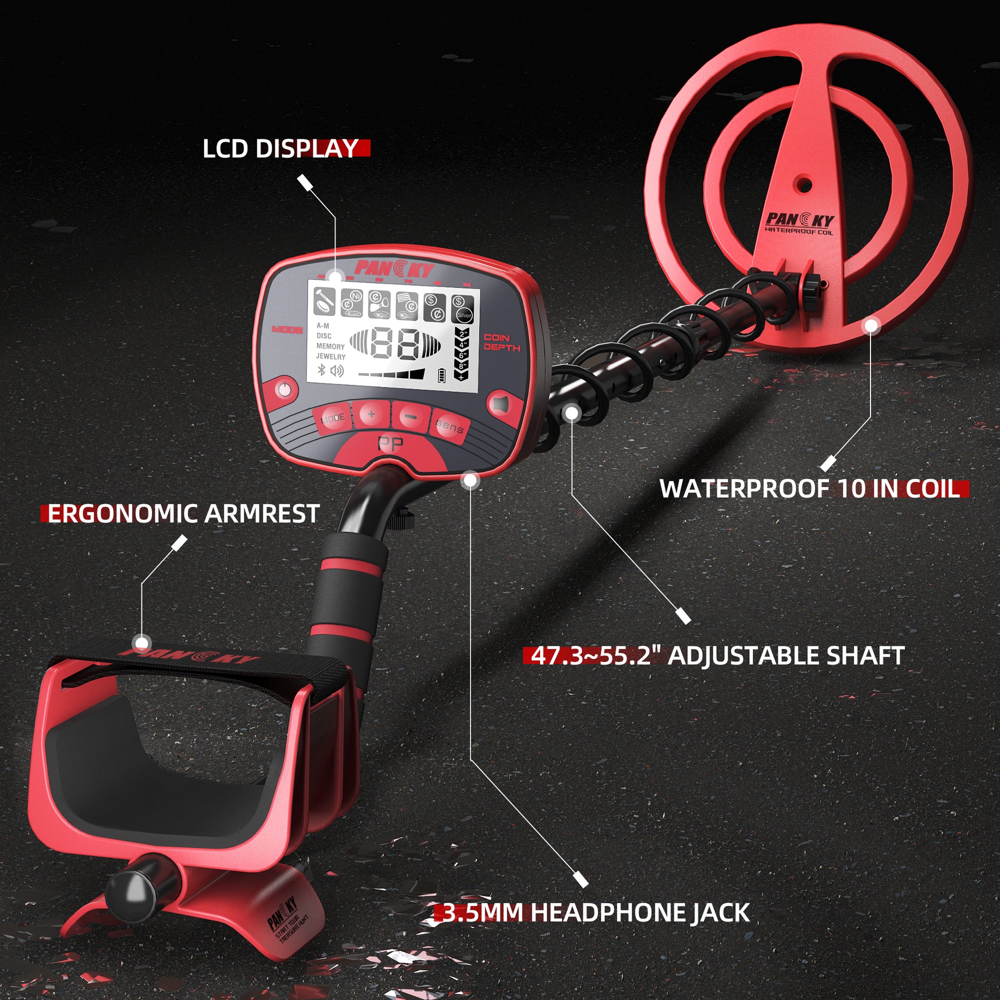Pancky PK0075 Metal Detector with 10" Coil