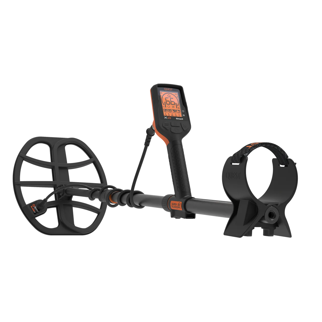 QUEST X10 IDmaxX Metal Detector with 11x10" Blade11 Waterproof Search Coil