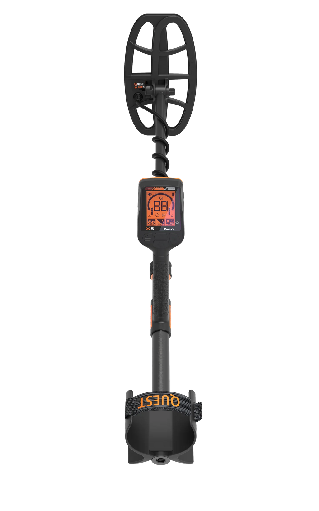 QUEST X5 IDmaxX Metal Detector with 9x5" Blade9 Waterproof Search Coil