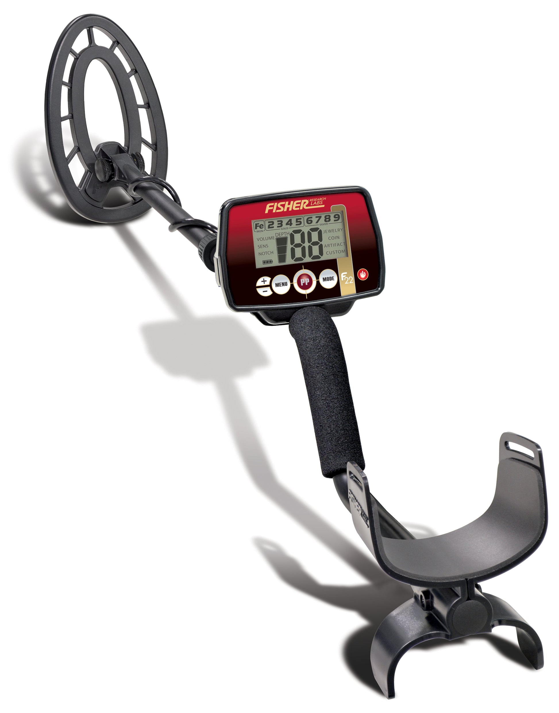 Fisher F22 Metal Detector with 9" Weatherproof Search Coil