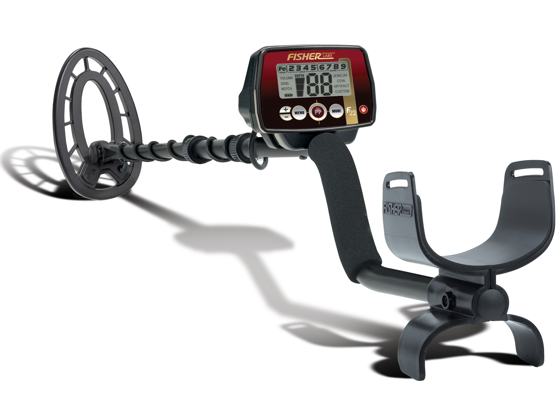 Fisher F22 Metal Detector with 9" Weatherproof Search Coil