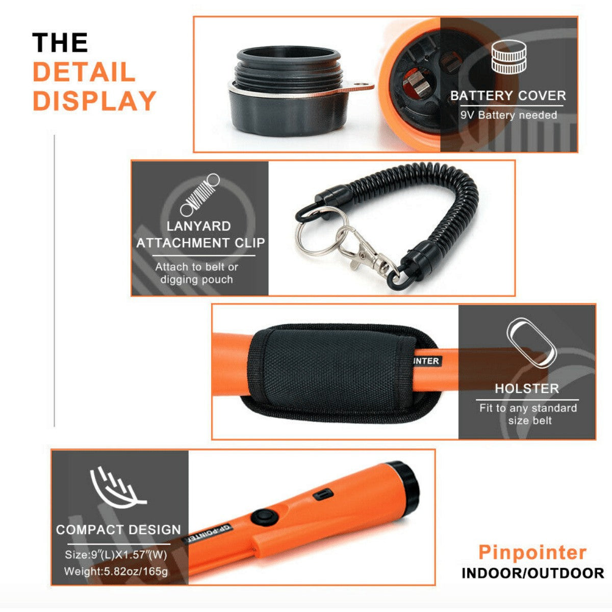 Detep-GP Pinpointer IP66 Water Resistant Metal Detector